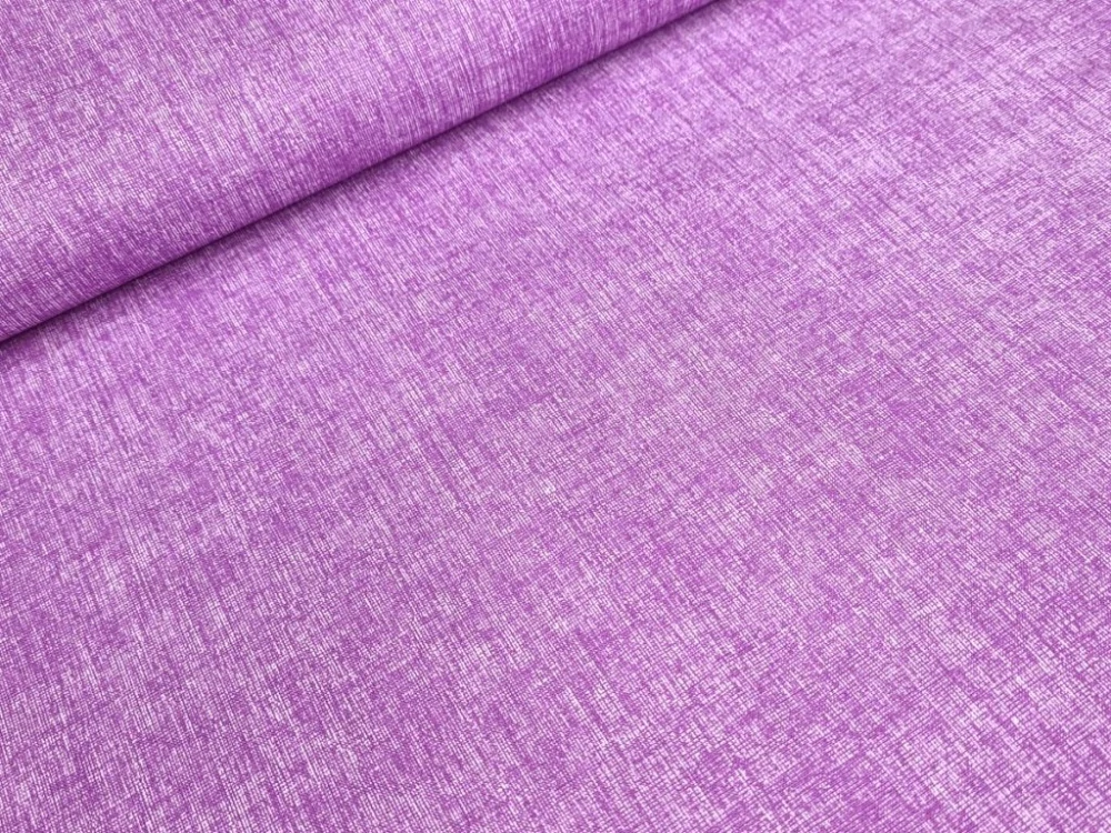 Bavlněné plátno - Lněný efekt fialová