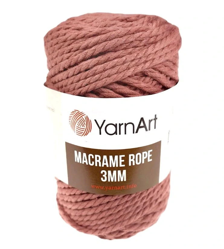 Příze Macrame Rope 3 mm / 792 - tm. starorůžová