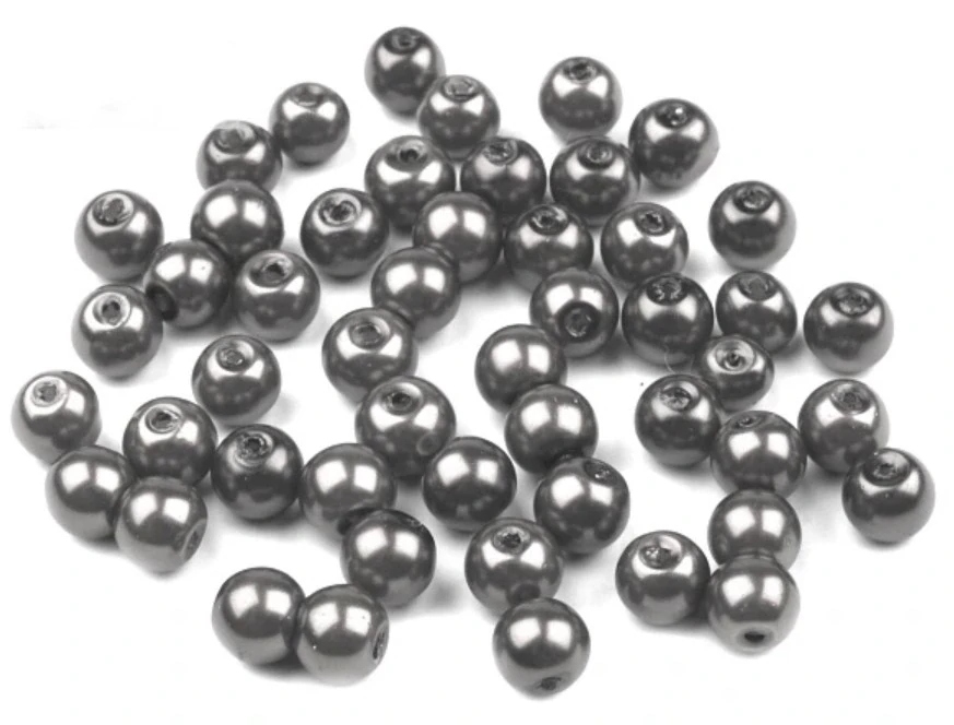 Voskované perly 6 mm kulička (50ks) - šedá