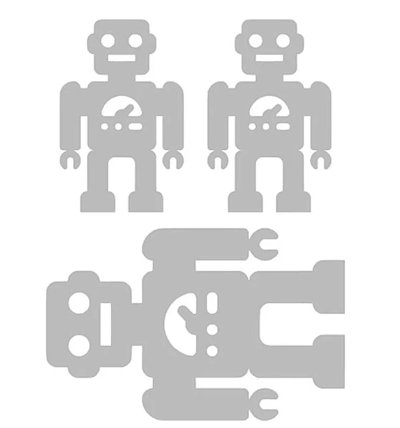 Reflexní nažehlovací potisk - roboti (3 kusy)