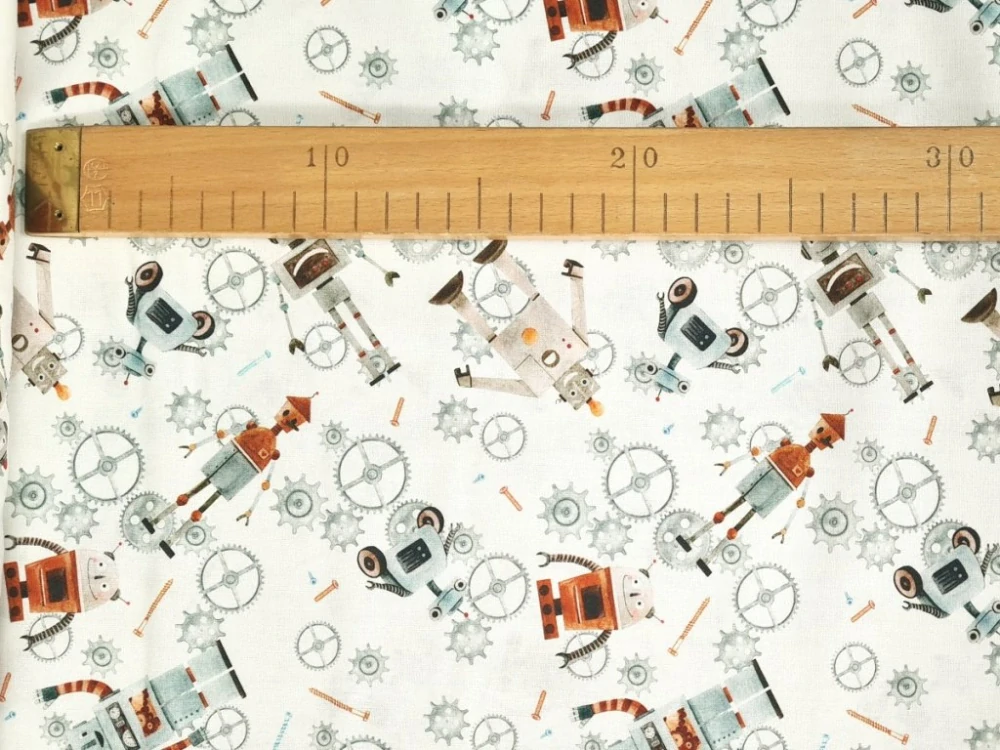 Bavlněné plátno - Roboti