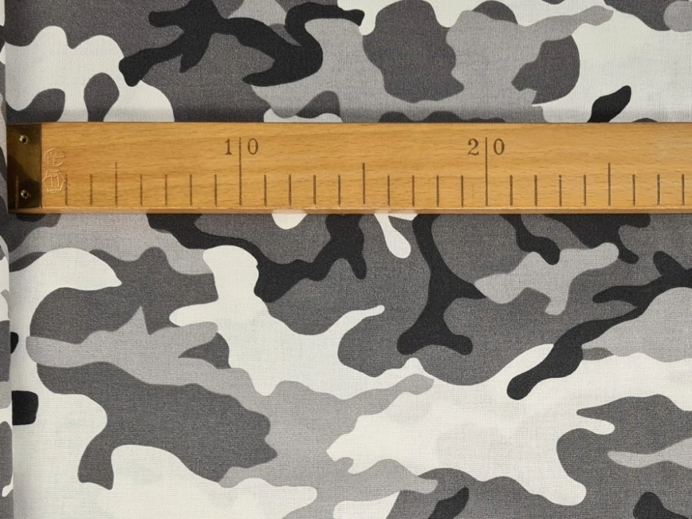 Bavlněné plátno - Maskáč šedý