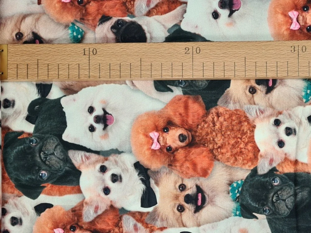 Jednolícní elastický úplet DIGI - Pejsci