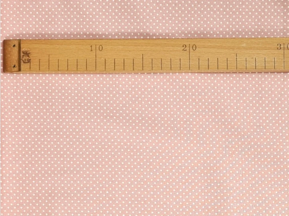 Bavlněné plátno - Puntík 2 mm na starorůžové