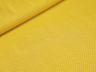 Bavlněné plátno - Puntíky 2 mm na okrové