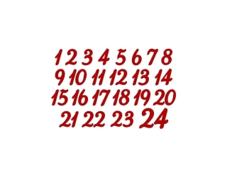 Nažehlovací potisk - adventní čísla 2 cm