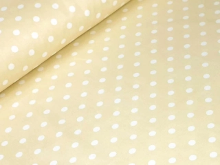 Bavlněné plátno - Puntíky 1 cm na žluté máslové