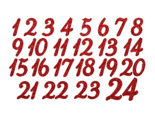 Nažehlovací glitrový potisk - adventní čísla