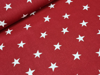 Bavlněné plátno - Hvězdy na vínové