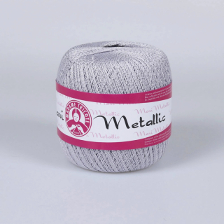 Háčkovací příze Maxi / 1621 - šedá + stříbro