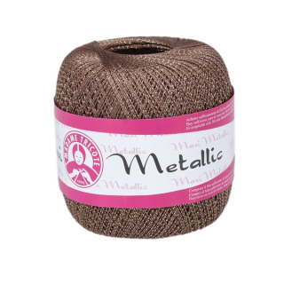 Háčkovací příze Maxi / 2655 - hnědá + zlato