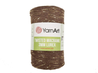 Twisted Macrame lurex 3 mm - 769 - hnědá + zlato