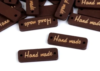 Dřevěná cedulka Hand Made - hnědá