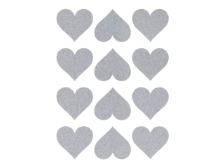 Reflexní nažehlovací potisk - srdce (12 kusů)