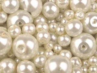 Voskované perly 4-12 mm kulička (30 g) - krémové