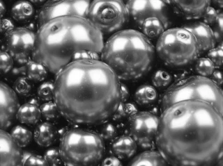 Voskované perly 4-12 mm kulička (30 g) - stříbrná tmavá