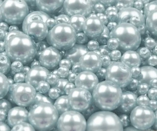 Voskované perly 4-12 mm kulička (30 g) - modrá ledová