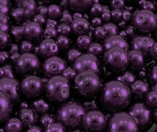 Voskované perly 4-12 mm kulička (30 g) - fialová tmavá