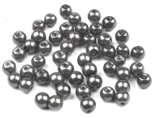 Voskované perly 6 mm kulička (50ks) - šedá