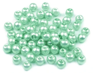 Voskované perly 6 mm kulička (50ks) - mentolová
