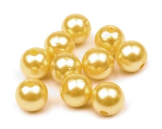 Voskované korálky plastové kulička 10mm (10ks) - žluté