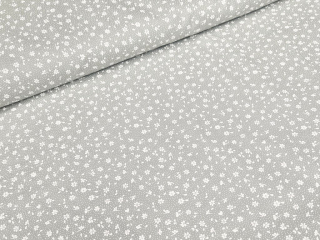 Bavlněné plátno  - Drobné kvítky na šedé
