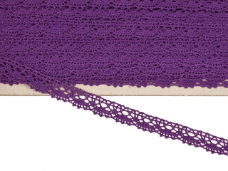 Bavlněná krajka paličkovaná 20 mm - fialová tmavá