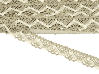 Bavlněná krajka paličkovaná 25 mm - béžová/ecru