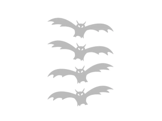 Reflexní nažehlovací potisk - netopýr (4 kusy)