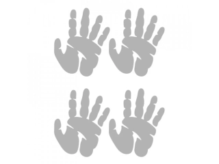 Reflexní nažehlovací potisk - dlaň (4 kusy)