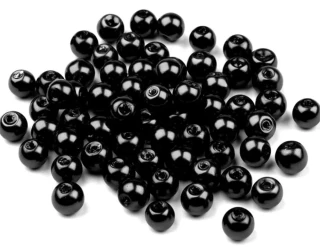 Voskované perly 6 mm kulička (50ks) - černá