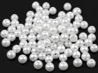 Voskované perly 6 mm kulička (50ks) - bílá