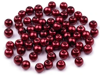 Voskované perly 6 mm kulička (50ks) - vínová