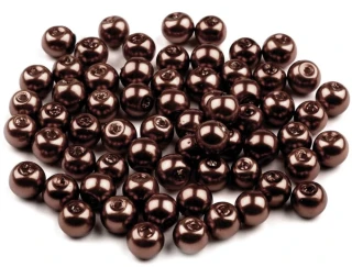 Voskované perly 6 mm kulička (50ks) - hnědá tmavá