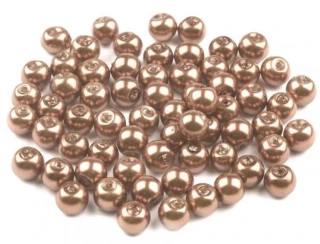 Voskované perly 6 mm kulička (50ks) - zlatohnědá