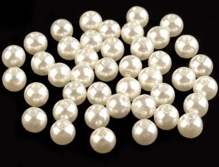 Voskované korálky plastové kulička 10mm (10ks) - perlové